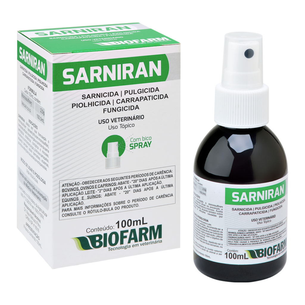 Sarniran Sarnicida, Pulgicida, Piolhicida Carrapaticida e Fungicida